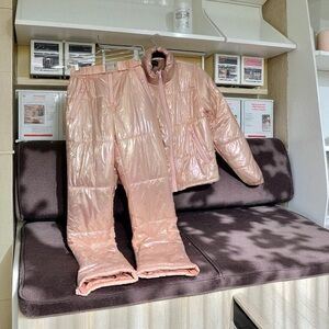 Sweet Aurora Pink metallic snow suit Pants Set